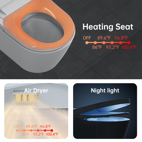 EPLO W20 Wall-Hung Smart Toilet with Bidet& Auto Flush& Heated Seat, Space-Saving