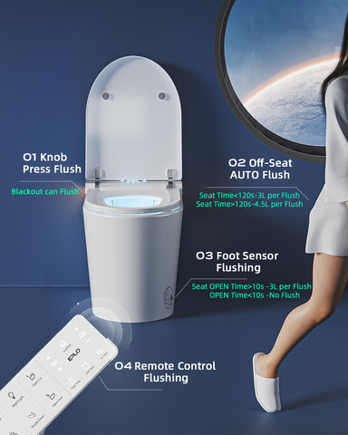 EPLO X9 Smart Elongated toilet Bidet ADA Compliant AUTO Open/Close Foam shield Warm dryer