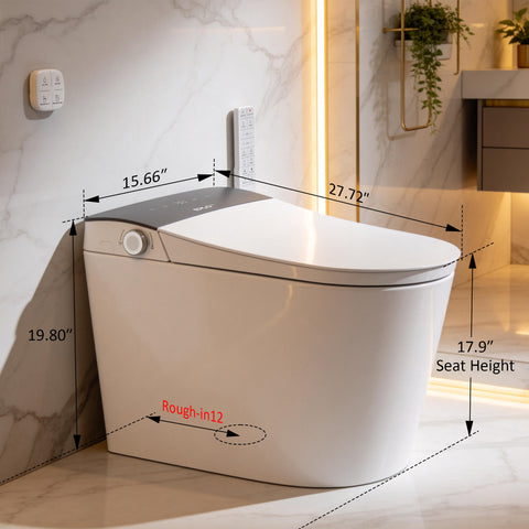 EPLO M3 Smart Elongated toilet Bidet ADA Compliant WaterSense Moving Dryer UVC Sanitize