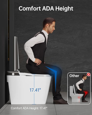 EPLO U8MAX Smart Toilet with Bidet - 1000g Power Flush ADA Compliant Moving Dryer Auto Flush