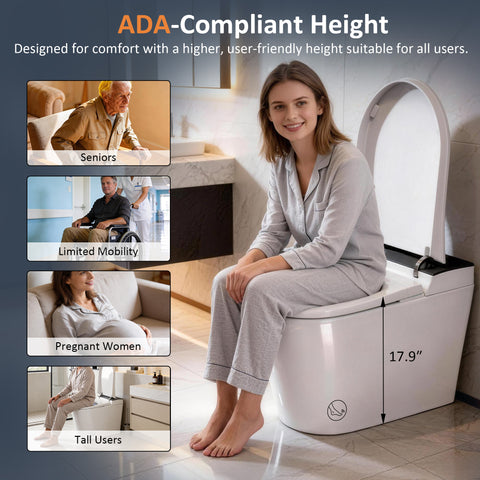 EPLO M3 Smart Elongated toilet Bidet ADA Compliant WaterSense Moving Dryer UVC Sanitize