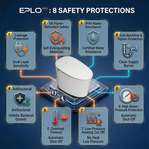 EPLO M1 Smart Elongated toilet Bidet 1000g Power Flush ADA Compliant Heated Seat