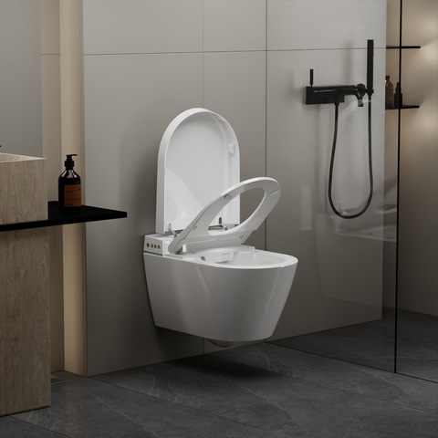 EPLO W20 Wall-Hung Smart Toilet with Bidet& Auto Flush& Heated Seat, Space-Saving