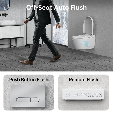 EPLO W20 Wall-Hung Smart Toilet with Bidet& Auto Flush& Heated Seat, Space-Saving